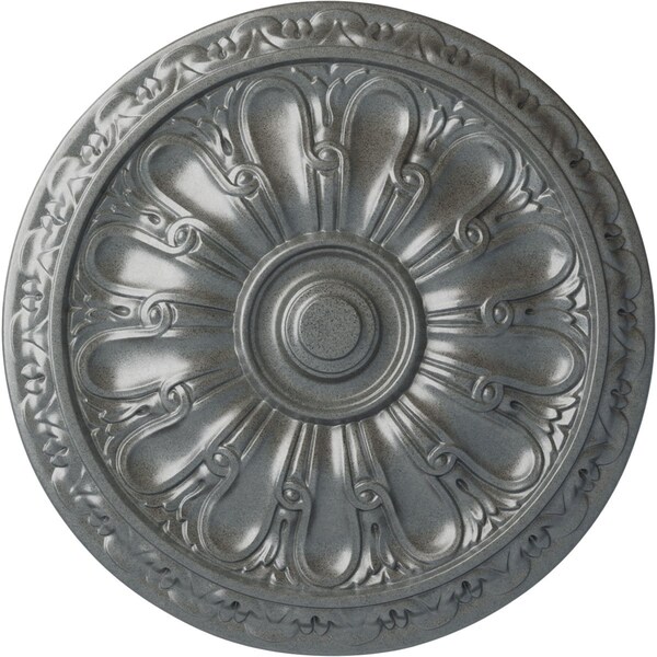 Ekena Millwork Kirke Ceiling Medallion (Fits Canopies up to 3 3/4"), Hand-Painted Platinum, 15 3/4"OD x 5/8"P CM16KIPLS - main